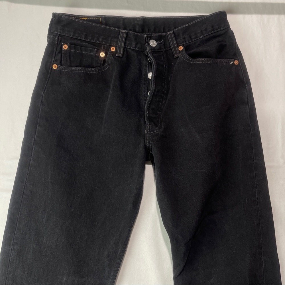 Vintage Y2K Levi’s 501 For Women Jeans Size 31x32 Black Button Fly Made In USA.